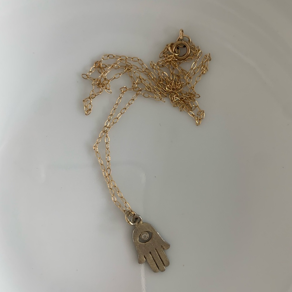 Gold hamsa necklace